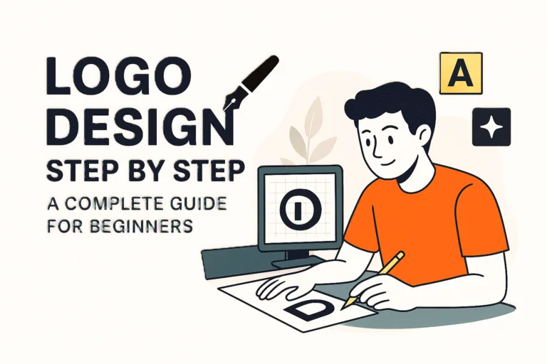 a man drawing logo on a piece of paper